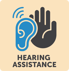 graphic image of hear, hand for hearing assistance